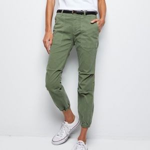 Nili Lotan Cropped Military Pant- Hunter Green